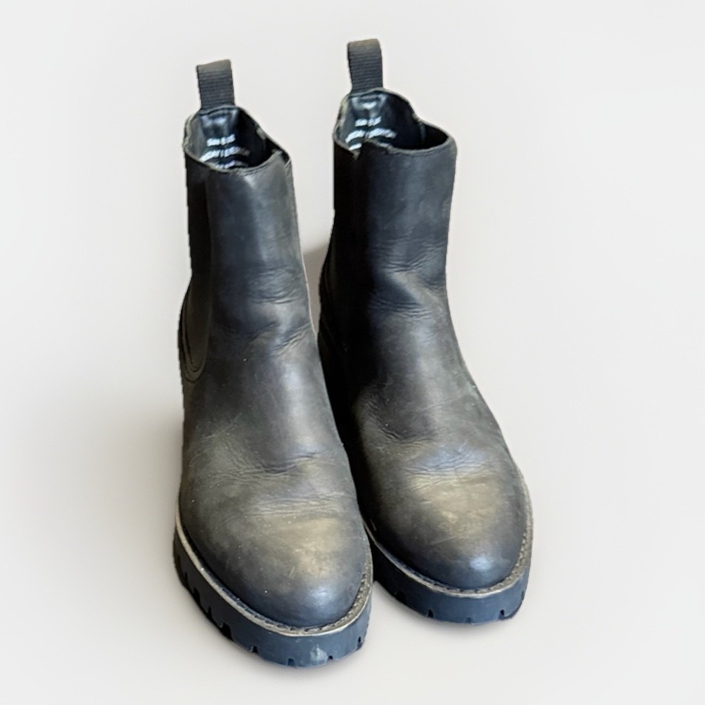 Thursday Everyday Chelsea Boots Black Nubuck Leather Womens 8